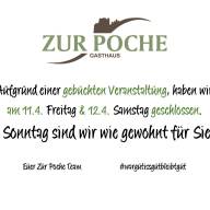 11.4. & 12.4. Geschlossene Gesellschaften !